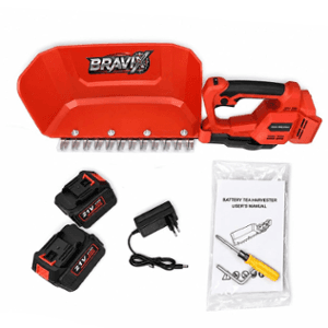 Bravix 300W 21V 5.2Ah Cordless Leaf Plucking Harvester with 300mm Blade, Battery & Charger