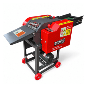 BRAVIX 2HP Single Phase Chaff Cutter with Motor, 1 Fix & 4 Rotating Blade, Gear, Roller & Conveyor Belt, Capacity: 1500-1800kg/hr