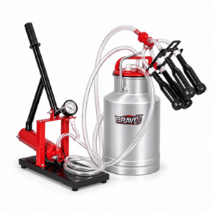 Bravix 12 Litre with Silver Bucket Hand Operated Milking Machine for Cow & Buffalo